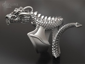 scary dragon ring - original fly flying reptile silver jewelry rings design daenerys targaryen photo creature 3d print model - Mito3D