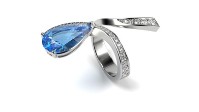 scavia anneau poire gem bijoux de l'anneau la copie le diamant les pierres précieuses l'engagement anneaux 3d print model - Mito3D