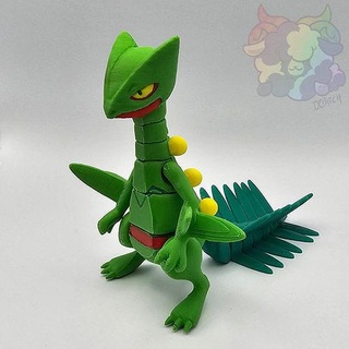 sceptile - flexi articulated pokemon print-in-place grovyle treecko grass dragon creature fantasy game gaming nerd geek anme games toys 3d print model - Mito3D