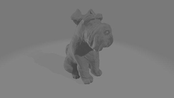 Schnauzer perro escuela politécnica lowpoly animal 3d impresora escultura modelo Arte esculturas 3d print model - Mito3D