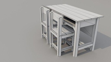 schule stuhl tabelle holz design möbel haus 3d print model - Mito3D