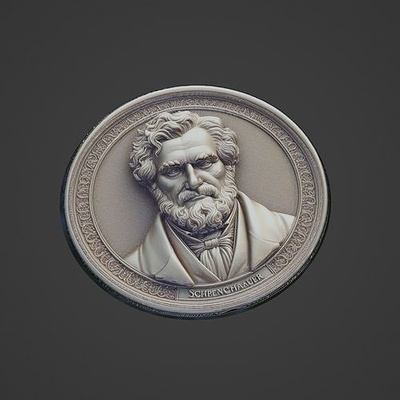schopenhauer médaillon collier pendentif médaille historique scientifique science philosophe einstein voltaire newton bijoux broches 3d print model - Mito3D