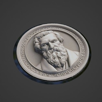 schopenhauer medallion necklace pendant medal locket historical historic scientist science philosopher einstein voltaire newton jewelry brooches 3d print model - Mito3D