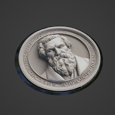 schopenhauer médaillon collier pendentif médaille historique scientifique science philosophe einstein voltaire newton bijoux broches 3d print model - Mito3D