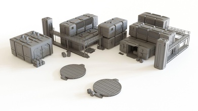 sci fi colony modules collection tabletop scenery scifi warhammer rpg games print 3dprint printable starwars toys game accessories miniature board 3d print model - Mito3D