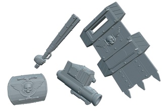 sci fi ogre weapon set ogryn bullgryn wargaming 28mm miniatures scifi space cannon shield mace kitbash upgrade kit war hammer 40k bits games toys game accessories 3d print model - Mito3D