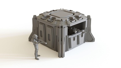 sci fi caixa comprimidos tampo mesa cenário scifi martelo guerra rpg jogos 3dprint estrelas brinquedos acessórios miniatura borda bunker militares metralhadora 3d print model - Mito3D