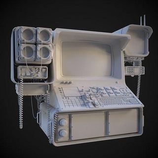 ciencia fi Radar computadora ficción robot tecnología electrónica equipo mecánico máquina Ciencias industrial cyborg futurista escritorio militar extraterrestre química espacio impresión 3d print model - Mito3D
