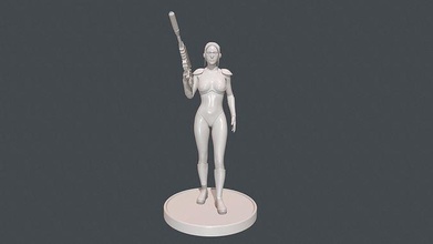 ciencia fi soldado niña impresión 3dprint ficción futuro hembra mujer héroe juegos juguete juguetes 3d print model - Mito3D