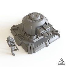 sci fi turret emplacement tabletop scenery scifi warhammer rpg games 3dprint starwars game accessories miniature bunker military pillbox machinegun wargaming toys board 3d print model - Mito3D