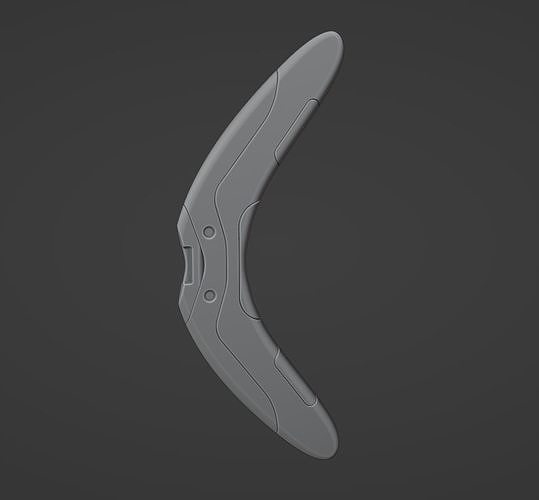 scifi boomerang 3d impression arme sports mêlée tranchant futuriste futur cyberpunk cyber militaire lame couteau Jeux jouets 3D print model - Mito3D