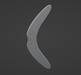 scifi boomerang 3d print weapon sports melee sharp futuristic future cyberpunk cyber military blade knife games toys 3d print model - Mito3D