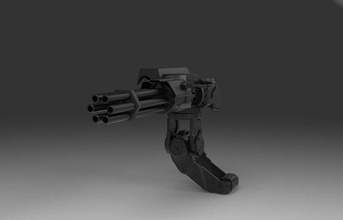 scifi minigun maschinen roboter gewehr waffe mechanisch industriell technologie tafel spiele tischplatte spielzeuge 3d print model - Mito3D
