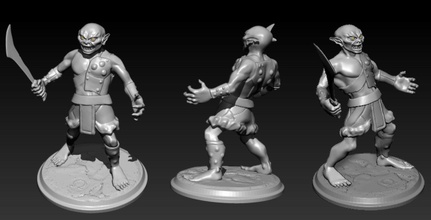 scimitar goblin 25mm games-toys figurine tabletop gaming miniature dnd games toys game accessories 3d print model - Mito3D