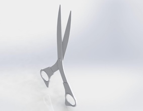 cortar tijeras par of plastico acero equipo tecnología ciencias ingenieria 3d print model - Mito3D