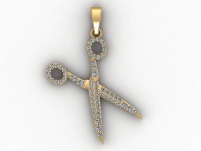 scissors pendant m 50 pendants gold diamond silver jewelry matday trangsuc vang bac 3d print model - Mito3D