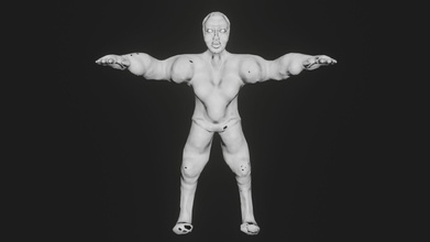 scultura poli 3d schluter arte maschio carattere uomo statua forza sculture 3d print model - Mito3D