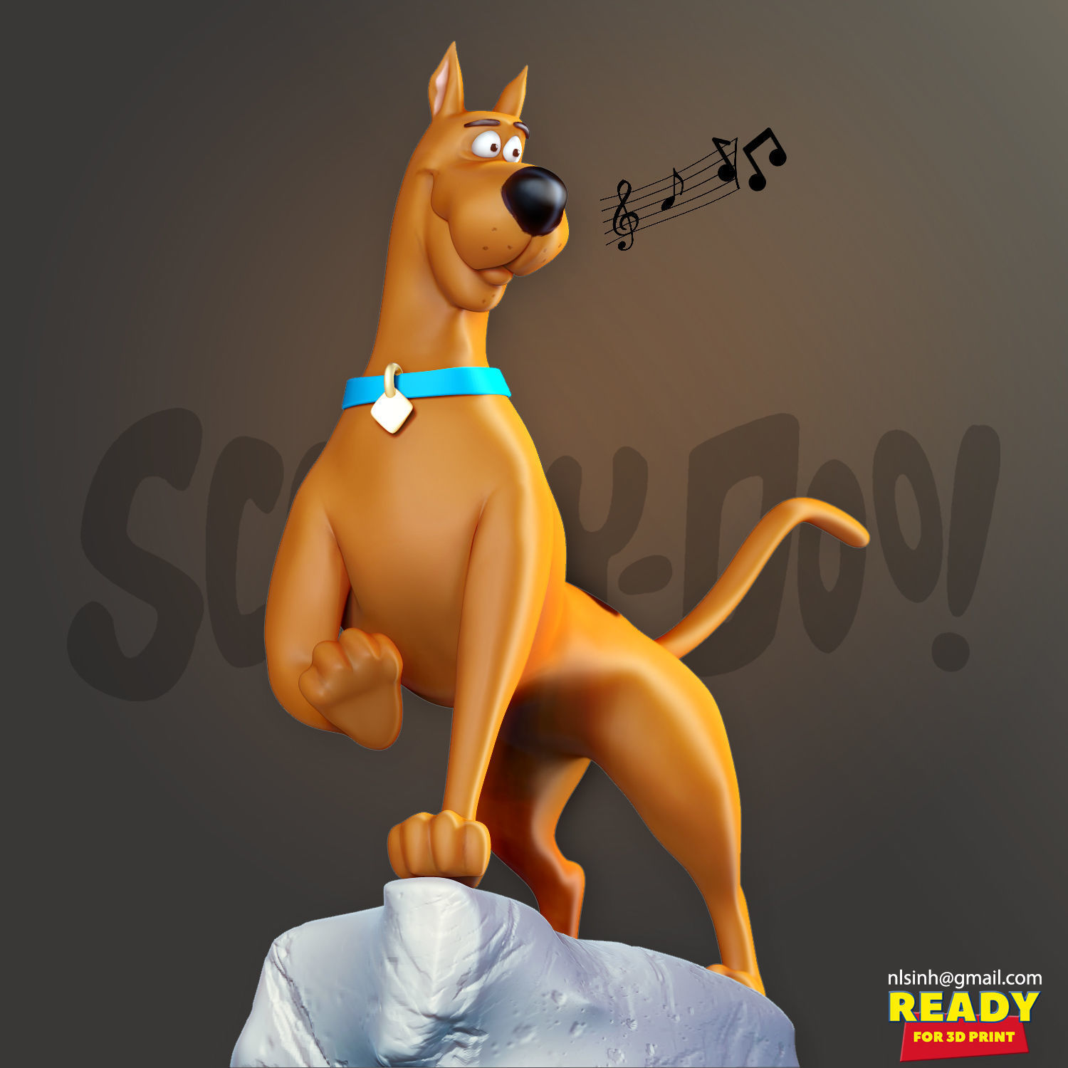 scooby doo dessin animé scooby doo figure animal chien statue sculpture fanart bande dessinée art sculptures zbrush highpoly print3d films miniatures figurines 3D print model - Mito3D