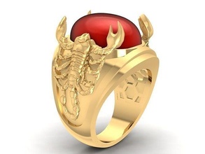scorpico ring men 828 jewelry fashion accessories gold diamond man design rings 3d print model - Mito3D