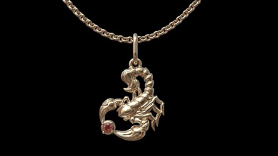 scorpio pendant jewelry chain silver printable scorpion gold stinger insect poison horoscope zodiac sign gem pendants jewel astrological 3d print model - Mito3D