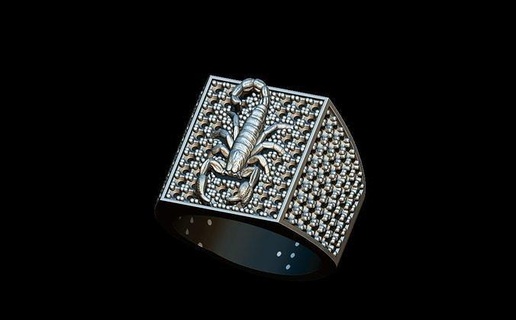 Escorpião anel escorpião joalheria zodíaco argolas ouro horóscopo jóias prata imprimível placa moda inseto insetorização 3d print model - Mito3D