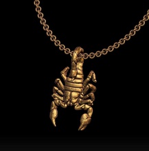 scorpion necklace scorpio zodiac pendant biker badass harleydavidson harley dark animal insect realistic skullring skull ring jewelry download pendants 3d print model - Mito3D