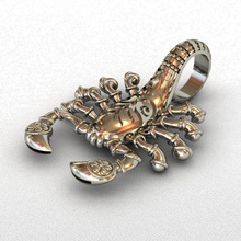 scorpion bague bijoux bijou pendentif argent goujat imprimable or engagem rhinocéros 3dmodel pendentifs femelle collier mode beauté 3dprint solidecape stéréolitographie 3d print model - Mito3D