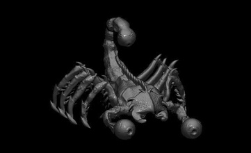 escorpião de olho a arte estátua animais monstro fantasia esculturas 3d print model - Mito3D