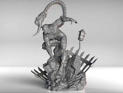 Skorpion König 3d drucken stl Datei modernscorpion 3dprint Mortal Kombat Statue handgemalt geekydecor Nerd Gift Fan Art Gaming Action Figur Spieler Roboter Spiele Spielzeuge 3d print model - Mito3D
