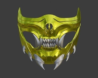 akrep maske ölümlü kombat 11 sadık savaşçı kask zırh Kostüm oyunu mk11 mkx mk9 ermac çaylak Saibot sürüngen Sigara içmek yağmur moda 3d print model - Mito3D