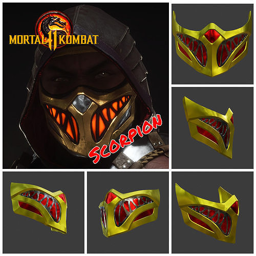 escorpião mascarar mortal kombat 11 furioso fantasma capacete armaduras cosplay mk11 mkx mk9 sub abaixo fumaça Ermac réptil chuva moda 3D print model - Mito3D