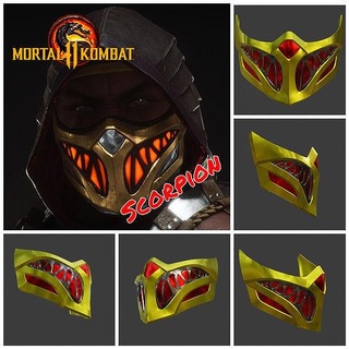 escorpión máscara mortal kombat 11 furioso resucitado casco armadura cosplay mk11 mkx mk9 sub cero fumar ermac reptil lluvia Moda 3d print model - Mito3D