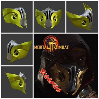 scorpion mask mortal kombat 11 - hellfire hassasi helmet armor cosplay mk11 mkx mk9 subzero rain reptile smore ermac fashion 3d print model - Mito3D