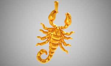 scorpion necklace animal spider poison insect bug zodiac nature ant insects cockroach pest control snake tarantula gold art jewelry necklaces 3d print model - Mito3D
