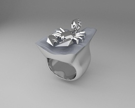 scorpion ring jewelry jewel silver gold printable design 3d 3dprinted rings 3d print model - Mito3D