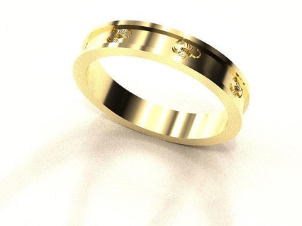 escorpión anillo joyería joya anillos oro imprimible diamante plata compromiso Boda platino lujo Moda 3d print model - Mito3D