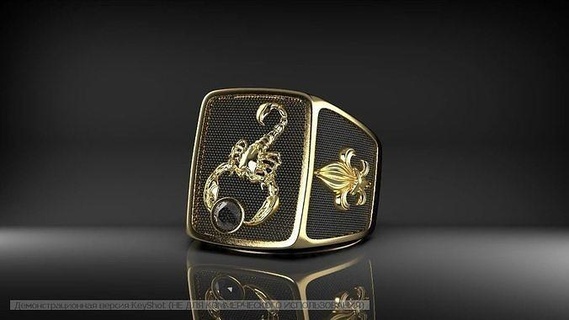 scorpion ring jewelry gold luxury silver sterling printable ancient jewel anatomy gem animal zoo fashion jungle rings diamond nature 3d print model - Mito3D