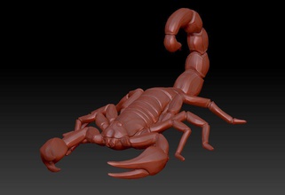 scorpion argent or bijou bijoux animal nature sculpter zbrush pendentif bague pendentifs 3d print model - Mito3D