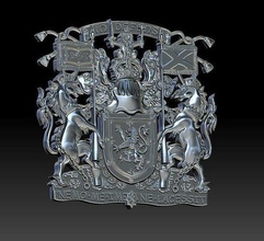 Scozia retrò scudo modello Stampa argento arte corona catena stucco rifiuto unicorno cnc bandiera decorazione antico cavaliere ricchezza monete distintivi 3d print model - Mito3D