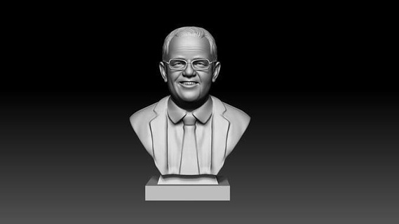 Scott Morrison busto modelo scott morrison 3dprint zbrush australianopm Arte esculturas 3d print model - Mito3D