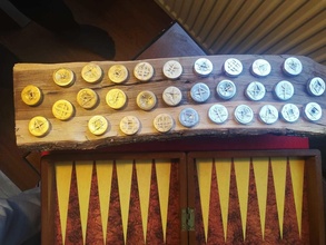 schottisch backgammon steine antiquität dekor alt brettspiel malerei iskoc sammlung retro oyun anzeige werbung spiele spielzeuge tafel 3d print model - Mito3D