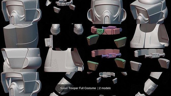 scout trooper full costume starwars cosplay armor set 3d hobby toy printing biker games toys 3d print model - Mito3D