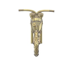 scrambler dirt bike gold pendant pendent motorbike silver platinum chain jewellery jewelery jewelry pendants 3d print model - Mito3D