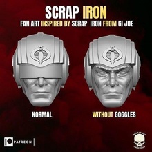 scrap iron fan art head action figures gi joe figure helmet scar cobra custom marvel legends evil games toys 3d print model - Mito3D
