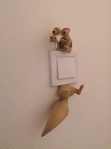 scrat cambiar interruptor piel años helado interrumpidor Arte maison divertido hielo decoración interior hogar casa ardilla 3D print model - Mito3D