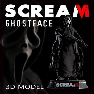 crier 6 visage fantôme horreur poignarder scream6 art sculptures 3d print model - Mito3D