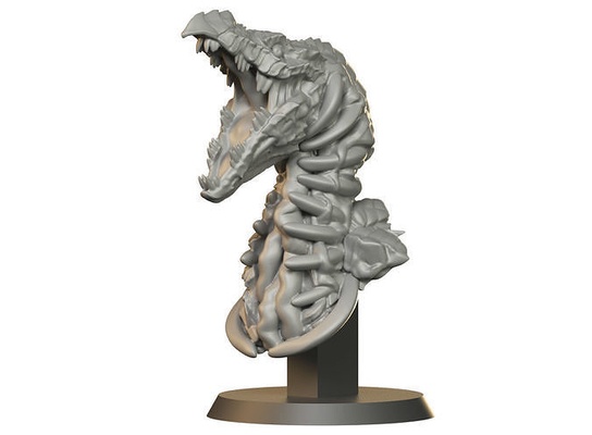 scream dragon bust miniature fantasy dnd miniatures monster sculpture creature dinosaur character reptile games toys board 3d print model - Mito3D