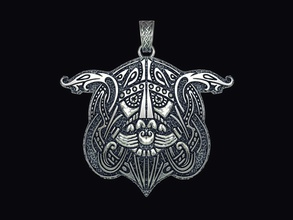 screaming viking jewelry shout scream dragon north pagan gentile warrior symbol head norse shield pendants 3d print model - Mito3D