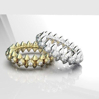 screw diamonds ring silver jewellery cad wedding sterling diamond jewel solitaire engagement 3d matrix rhino fashion beauty jewelry rings 3d print model - Mito3D