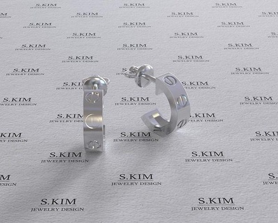 vite orecchini stampabile 3d modello design cnc fresatura squillare orecchino gioiello oro argento pendente gioielleria giro piccolo 3d print model - Mito3D